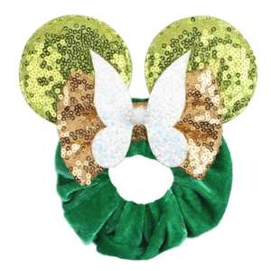 Green and gold sequin bow headband.